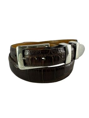 Vintage Genuine BILLY MARTIN'S Douglas Magnus Brown Alligator Men's Belt 34